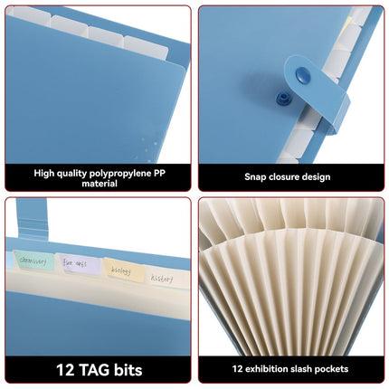 LGCASL Expanding File Organizer with 8/12 Pockets Accordion File Folders with Labels Portable Document Paper Bill Receipt Organizer Home College Schǒ-ǒl Letter Size eight A.