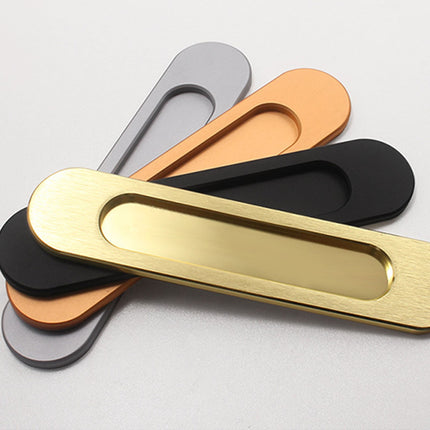 LGCASL No-Drill Sliding Door Handle, Square Matte Black Stick Sliding Door Pulls Aluminum Alloy Flush Pull Punch Free Handle for Sliding Door Cabinets Barn Doors M.
