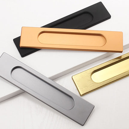LGCASL No-Drill Sliding Door Handle, Square Matte Black Stick Sliding Door Pulls Aluminum Alloy Flush Pull Punch Free Handle for Sliding Door Cabinets Barn Doors M.