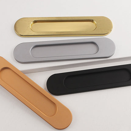 LGCASL No-Drill Sliding Door Handle, Square Matte Black Stick Sliding Door Pulls Aluminum Alloy Flush Pull Punch Free Handle for Sliding Door Cabinets Barn Doors M.