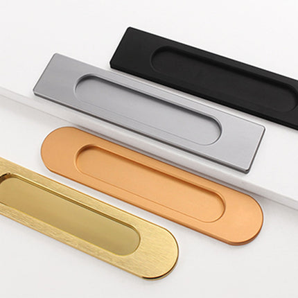 LGCASL No-Drill Sliding Door Handle, Square Matte Black Stick Sliding Door Pulls Aluminum Alloy Flush Pull Punch Free Handle for Sliding Door Cabinets Barn Doors M.