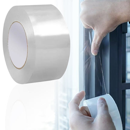 LGCASL Transparent Window Weather Sealing Tape Weather Stripping Free Window Insulation Caulk Tape for Doors Shower Glass Bathroom 0.5mm*5cm*10m Clear.
