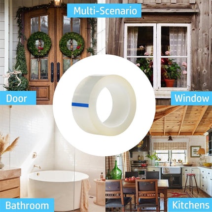 LGCASL Transparent Window Weather Sealing Tape Weather Stripping Free Window Insulation Caulk Tape for Doors Shower Glass Bathroom 0.5mm*5cm*10m Clear.