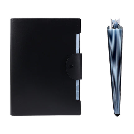 LGCASL Accordion File Organizer Expanding File Folder with 12 Pockets Portable Receipt Paper Bill Document Organizer Letter/ Size Filing Folder Schǒ-ǒl Black A.