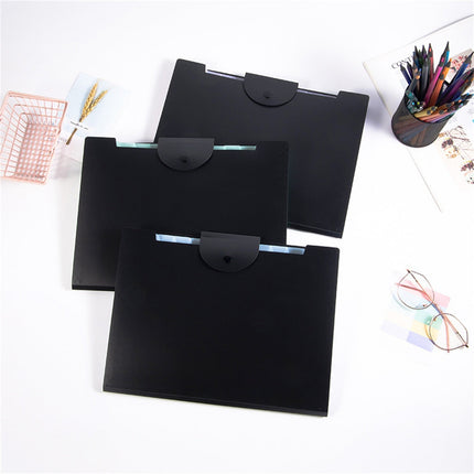 LGCASL Accordion File Organizer Expanding File Folder with 12 Pockets Portable Receipt Paper Bill Document Organizer Letter/ Size Filing Folder Schǒ-ǒl Black E.