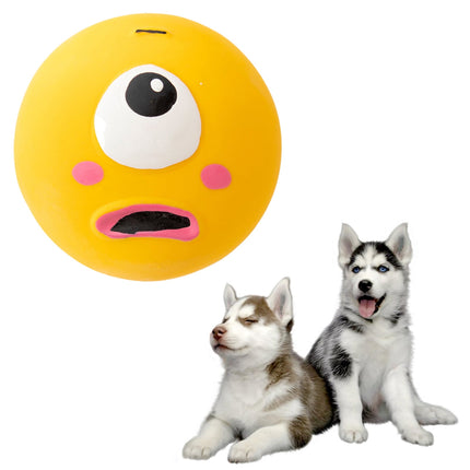 LGCASL 2.17" Squeaky Dog Toys Funny Chewing Latex Rubber Soft Fetch Play Interactive Squeaky Dog Balls for Puppy Small Medium Pet Dog （Pink One Size） Yellow.