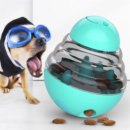 LGCASL Pet Feeding Roly-Poly Toy, Interactive Dog Dispenser Toys Slow Feeder Puzzle Dog Brain Stimulation Toys Dog Christmas Enrichment Boredom Toys for Puppy Small Medium Large Dogs Grad, Green Blue.