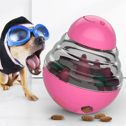 LGCASL Pet Feeding Roly-Poly Toy, Interactive Dog Dispenser Toys Slow Feeder Puzzle Dog Brain Stimulation Toys Dog Christmas Enrichment Boredom Toys for Puppy Small Medium Large Dogs Grad, Green Pink.