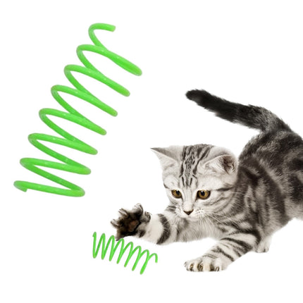 LGCASL Red Pet Cat Toy Spring Style Spring Toys Playful Coils for Plastic for Swatting Biting Hunting and Active Play Colorful, Red Green.