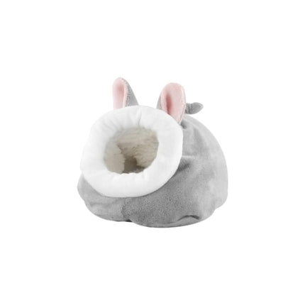 LGCASL Small Pet Bed, Pig Christmas Bed Warm Hedgehog Hideout Cotton House Sleeping Nest Cage Accessories for Small Animal Habitat Supplies for Hamster Sugar Glider Squirrel Bearded Dragon, Pink Grey.