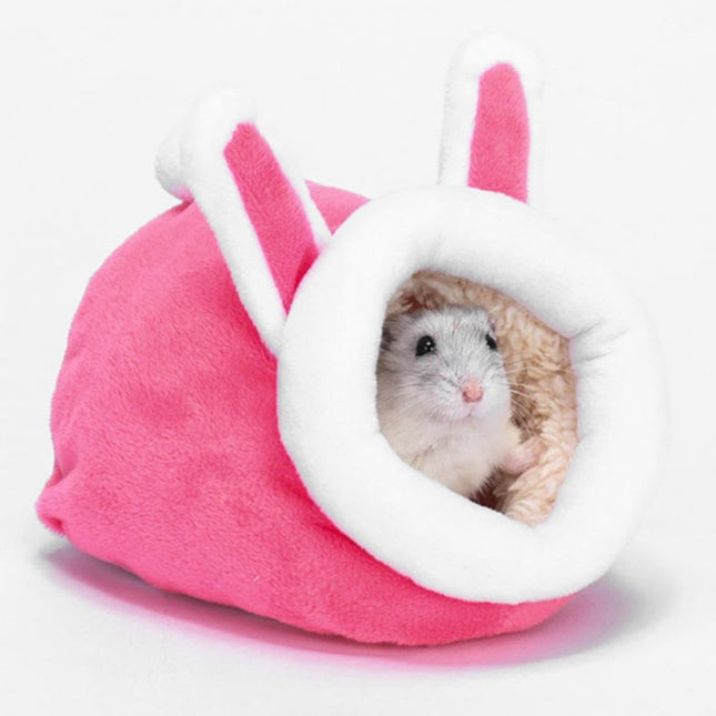 LGCASL Small Pet Bed, Pig Christmas Bed Warm Hedgehog Hideout Cotton House Sleeping Nest Cage Accessories for Small Animal Habitat Supplies for Hamster Sugar Glider Squirrel Bearded Dragon Pink.