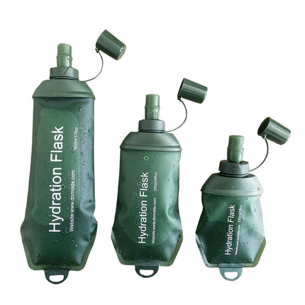 150ml Soft Flask,Light Tpu Foldable Soft Water Bottle Leak Proof Hydration Flask,Soft Water Bottle Running for Running Hiking Cycling Camping Portable Travel Sports Water Bag Easy to Carry L(500ml) Army Green.