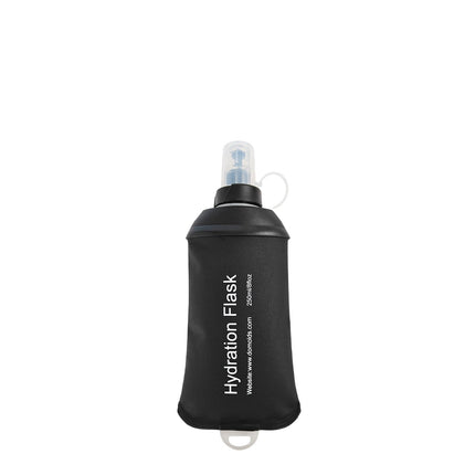 150ml Soft Flask,Light Tpu Foldable Soft Water Bottle Leak Proof Hydration Flask,Soft Water Bottle Running for Running Hiking Cycling Camping Portable Travel Sports Water Bag Easy to Carry M(250ml) Black.