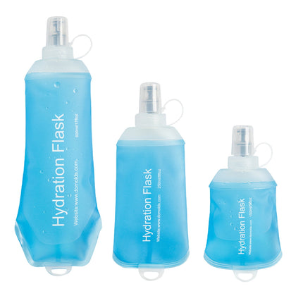 150ml Soft Flask,Light Tpu Foldable Soft Water Bottle Leak Proof Hydration Flask,Soft Water Bottle Running for Running Hiking Cycling Camping Portable Travel Sports Water Bag Easy to Carry S(150ml) Light Blue.
