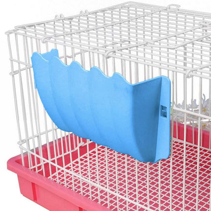 LGCASL Hanging Hay Dispenser for Pet Rabbits, Rabbit Feeder Small Animal Hay Bowl Hay Holder Large Capacity Feeder for Bunny Pig Light Blue.