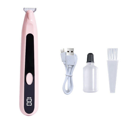 LGCASL Pet Grooming Kit, Small to Medium-Sized Pet Grooming Tools Dog Trimmer Pet Precision Trimmer for Cordless Dog Clipper Trimmer for Dogs Usb Rechargeable Noise Dog Grooming for Ears, White Pink.