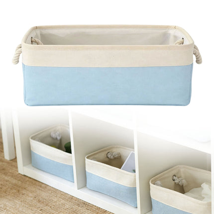 LGCASL Fabric Storage Box, Fabric Storage Box, Storage Basket with Handles and for Clothes Shelves Closet Wardrobe Home Wear and Reinforced, Light Gray S(12.2×5.1×8.2Inch) S(12.2×5.1×8.2inch) Light Blue.