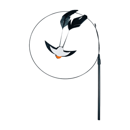 LGCASL Pet Chew Toys Clearance! Teasing Stick Replaces the Head Swallow Model Retractable Teasing Artifact with Bell Interactive Toy Black.