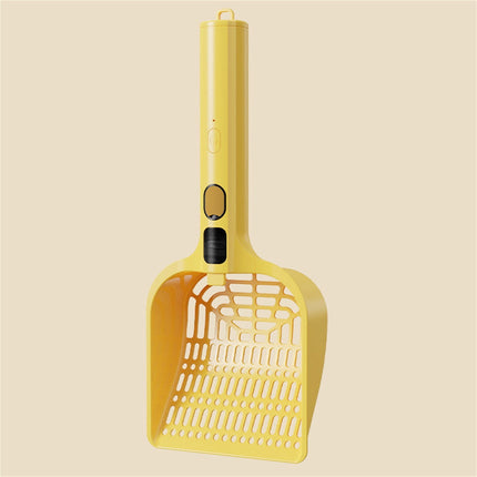 LGCASL Rechargeable Spray Deodorizing Cat Litter Scoop, Large Sized Rechargeable Spray Litter for Home Use Litter Scooping Tool, White Yellow.
