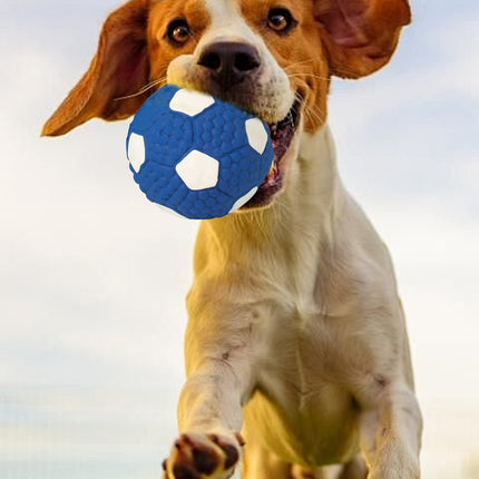 LGCASL Soccer Ball Chew Toy Dog Toy Squeak Rubber Fun Suitable for Large and Medium Sized Dogs Dog Toy Squeak Rubber Fun Suitable for Large and Medium Sized Dogs (Blue, L) S Blue.