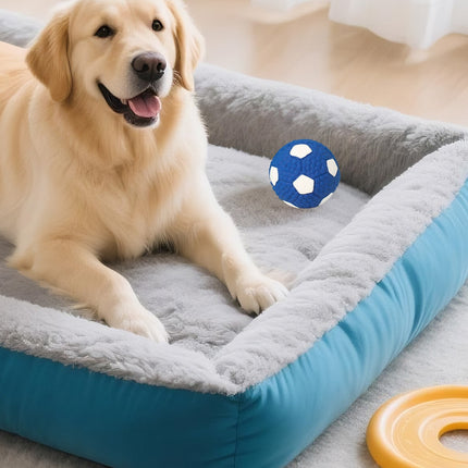 LGCASL Soccer Ball Chew Toy Dog Toy Squeak Rubber Fun Suitable for Large and Medium Sized Dogs Dog Toy Squeak Rubber Fun Suitable for Large and Medium Sized Dogs (Blue, L) S Blue.