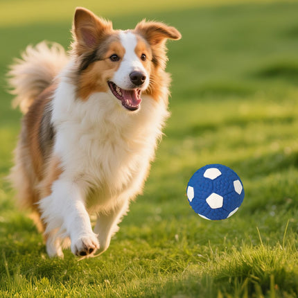 LGCASL Soccer Ball Chew Toy Dog Toy Squeak Rubber Fun Suitable for Large and Medium Sized Dogs Dog Toy Squeak Rubber Fun Suitable for Large and Medium Sized Dogs (Blue, L) S Blue.