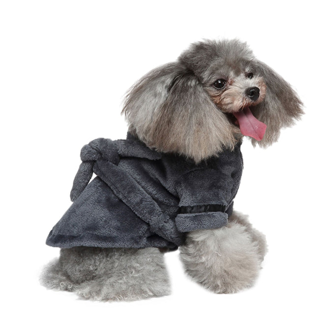 LGCASL Pet Bathrobes, Pajamas Clearance! Dog Cat Bathrobe Pet Clothes Hotel Bath Towel Pet Bathrobe Nightgown Pajamas (Army Green, L) XL Grey.