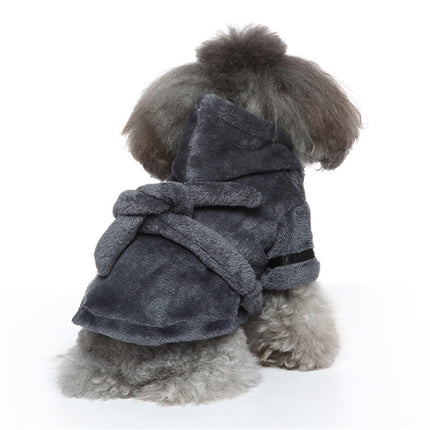 LGCASL Pet Bathrobes, Pajamas Clearance! Dog Cat Bathrobe Pet Clothes Hotel Bath Towel Pet Bathrobe Nightgown Pajamas (Army Green, L) XL Grey.