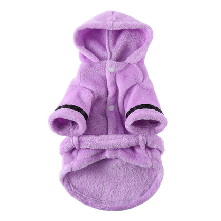 LGCASL Pet Bathrobes, Pajamas Clearance! Dog Cat Bathrobe Pet Clothes Hotel Bath Towel Pet Bathrobe Nightgown Pajamas (Army Green, L) XL Purple.