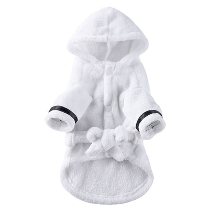 LGCASL Pet Bathrobes, Pajamas Clearance! Dog Cat Bathrobe Pet Clothes Hotel Bath Towel Pet Bathrobe Nightgown Pajamas (Army Green, L) XL White.