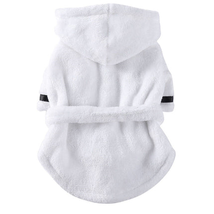 LGCASL Pet Bathrobes, Pajamas Clearance! Dog Cat Bathrobe Pet Clothes Hotel Bath Towel Pet Bathrobe Nightgown Pajamas (Army Green, L) XL White.