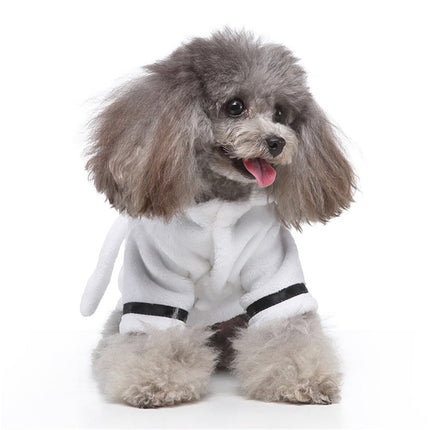 LGCASL Pet Bathrobes, Pajamas Clearance! Dog Cat Bathrobe Pet Clothes Hotel Bath Towel Pet Bathrobe Nightgown Pajamas (Army Green, L) XL White.