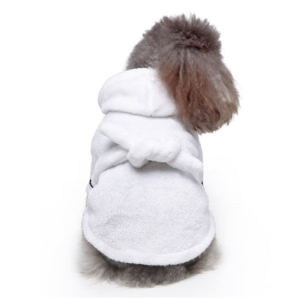 LGCASL Pet Bathrobes, Pajamas Clearance! Dog Cat Bathrobe Pet Clothes Hotel Bath Towel Pet Bathrobe Nightgown Pajamas (Army Green, L) XL White.