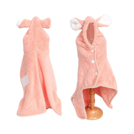 LGCASL 2026 New Puppy Bathrobe with Hood, Dog Bathrobe Absorbent Towel for Small Dogs Fast Drying Dog Robe Coat with Hood Puppy Towel Wrap Pet Grooming After Shower (Blue, Xs) XL Pink.