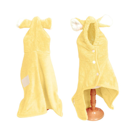 LGCASL 2026 New Puppy Bathrobe with Hood, Dog Bathrobe Absorbent Towel for Small Dogs Fast Drying Dog Robe Coat with Hood Puppy Towel Wrap Pet Grooming After Shower (Blue, Xs) XL Yellow.