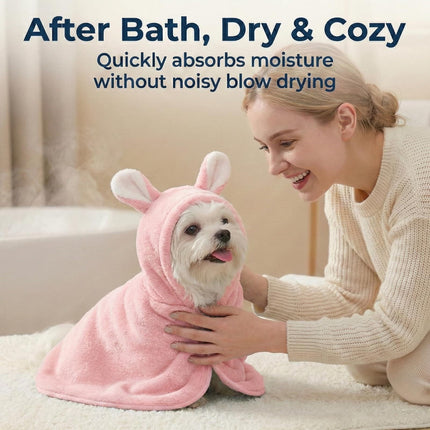 LGCASL 2026 New Puppy Bathrobe with Hood, Dog Bathrobe Absorbent Towel for Small Dogs Fast Drying Dog Robe Coat with Hood Puppy Towel Wrap Pet Grooming After Shower (Blue, Xs) XL Yellow.