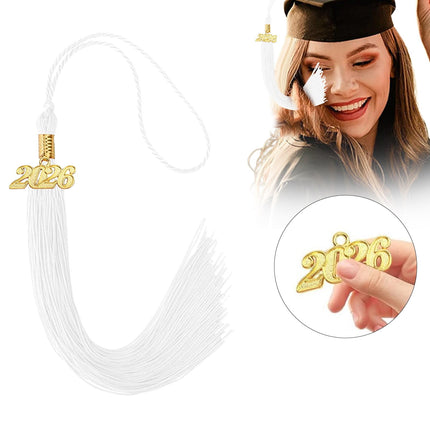 LGCASL 2026 Tassel Graduation, White Graduation Tassel, Tassel Charms for Graduations Cap Decorations, Tassels Memorial Grad Cords Class of 2026 High School Graduate Hat Ceremonies Accessories 1pc 2026 Graduation Season Hat Tassel Pendant Red.