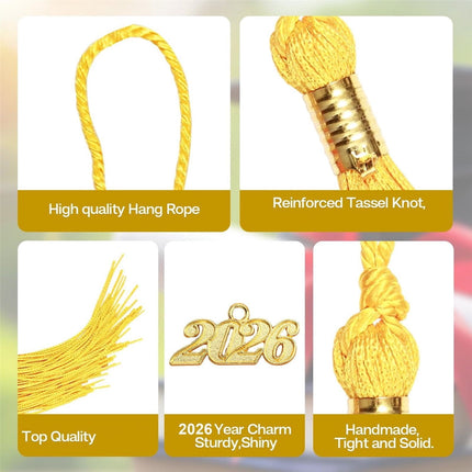 LGCASL 2026 Tassel Graduation, White Graduation Tassel, Tassel Charms for Graduations Cap Decorations, Tassels Memorial Grad Cords Class of 2026 High School Graduate Hat Ceremonies Accessories 1pc 2026 Graduation Season Hat Tassel Pendant Red.
