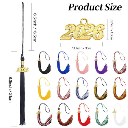 LGCASL 2026 Tassel Graduation, White Graduation Tassel, Tassel Charms for Graduations Cap Decorations, Tassels Memorial Grad Cords Class of 2026 High School Graduate Hat Ceremonies Accessories 1pc 2026 Graduation Season Hat Tassel Pendant White.