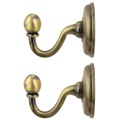 WQQZJJ Organization And Storage 2x Metal Curtain Holdback Wall Tie Back Hooks Hanger Holder Window Curtain Hooks On Clearance Khaki.