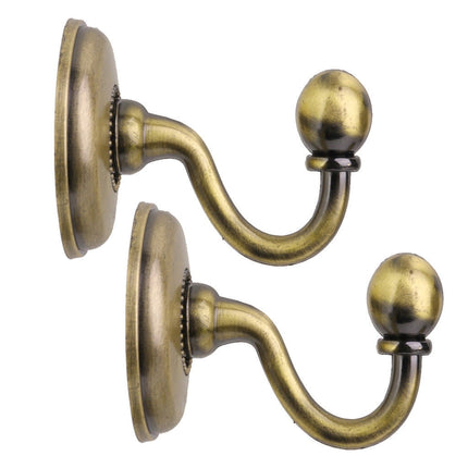 WQQZJJ Organization And Storage 2x Metal Curtain Holdback Wall Tie Back Hooks Hanger Holder Window Curtain Hooks On Clearance Khaki.