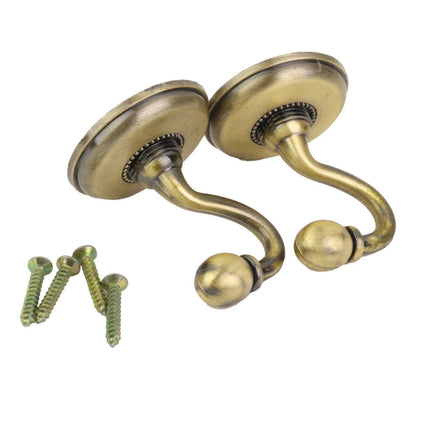 WQQZJJ Organization And Storage 2x Metal Curtain Holdback Wall Tie Back Hooks Hanger Holder Window Curtain Hooks On Clearance Khaki.
