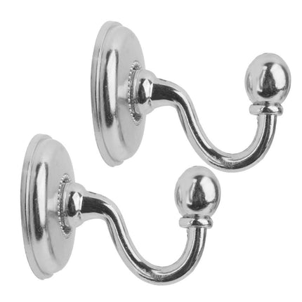 WQQZJJ Organization And Storage 2x Metal Curtain Holdback Wall Tie Back Hooks Hanger Holder Window Curtain Hooks On Clearance Silver.