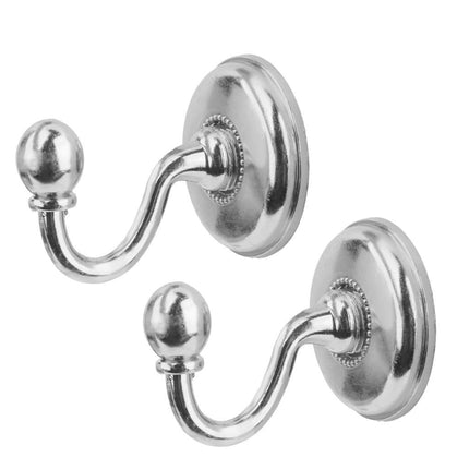 WQQZJJ Organization And Storage 2x Metal Curtain Holdback Wall Tie Back Hooks Hanger Holder Window Curtain Hooks On Clearance Silver.