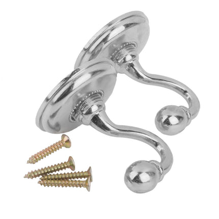 WQQZJJ Organization And Storage 2x Metal Curtain Holdback Wall Tie Back Hooks Hanger Holder Window Curtain Hooks On Clearance Silver.