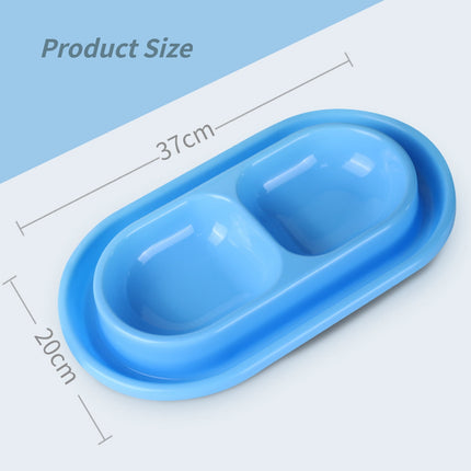 Cat Bowls for Food and Water Easy to Clean Ants Away Outside Pet Double Bow Large Blue.