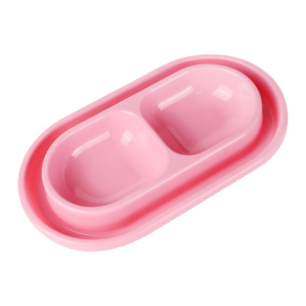 Cat Bowls for Food and Water Easy to Clean Ants Away Outside Pet Double Bowl Large Blue Pink.