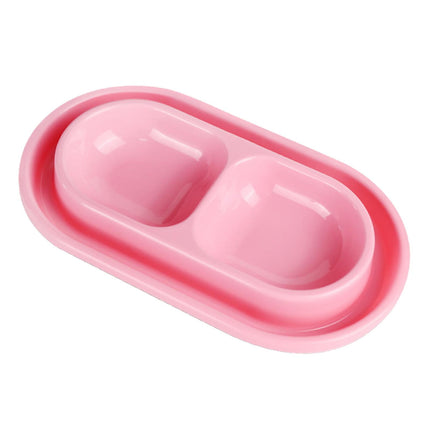 Cat Bowls for Food and Water Easy to Clean Ants Away Outside Pet Double Bowl Large Blue Pink.