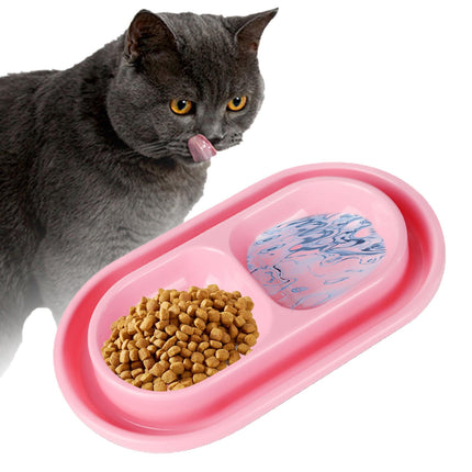 Cat Bowls for Food and Water Easy to Clean Ants Away Outside Pet Double Bowl Large Blue Pink.
