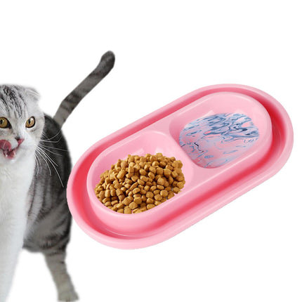 Cat Bowls for Food and Water Easy to Clean Ants Away Outside Pet Double Bowl Large Blue Pink.